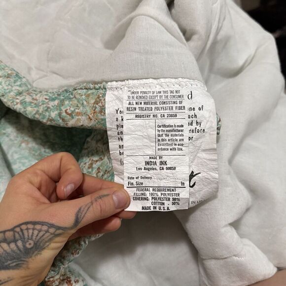 Hand Painted India Ink USA Made Artisan Bedspread Quilt Comforter Southwestern‎ - Picture 14 of 14